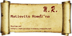 Matievits Romána névjegykártya
